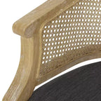 TUYOHW Modern Wood Accent Chair with Thick Upholstered Comfy Chair with Rattan Curved Backrest Lounge Armchair for Living Room, Bedroom