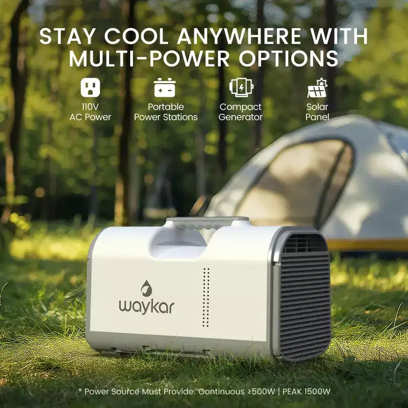 Waykar 4500 BTU 3-in-1 Portable Air Conditioner for Tent, Camping & RV with Dehumidifier and Remote Control