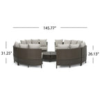 Newton All-Weather Wicker Sectional Sofa Set by Christopher Knight Home