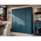 100% Solid Wood Kitchen China Pantry Buffet with Glass or Solid Wood Doors and 2-Drawer Kit 65 x 71.5
