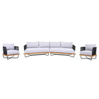 Christopher Knight Home Raphael 4 Piece Outdoor Rope and Acacia Sectional Sofa Set (Table Not Included)