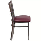 Emma and Oliver 2 Pack Clear Coated Ladder Back Metal Restaurant Chair