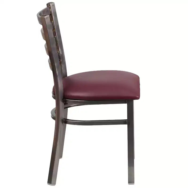 Emma and Oliver 2 Pack Clear Coated Ladder Back Metal Restaurant Chair