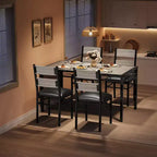 Dining Table Set for 4,with 4 Upholstered Chairs,5 Pcs Wood Kitchen Dining Room Table Set with Corner Protector for Kitchen,Apartment,Small Space