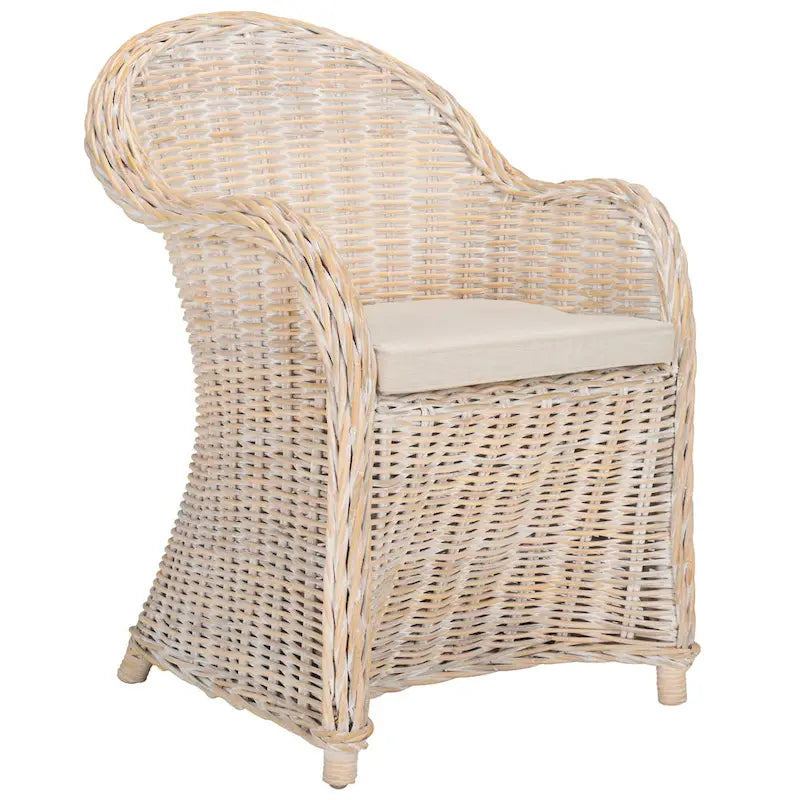 SAFAVIEH Sinja Fauteuil club en rotin jaune - 24 x 26 x 35 - 24x26x35H