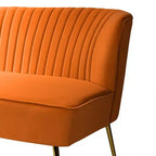 Causeuse en velours Nicolas | Canapé 2 places contemporain pour salon et chambre à coucher avec dossier capitonné | Karat Home
