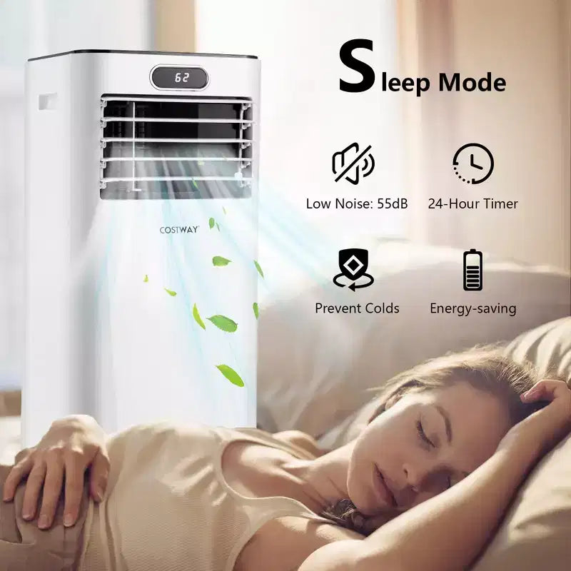 Costway 5000 BTU (8000BTU ASHRAE) Portable Air Conditioner with Remote Control 3-in-1 Air Cooler w/ Drying
