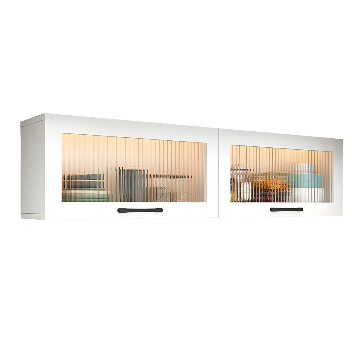 Kitchen White Wood Wall-Mounted Storage China Cabinets