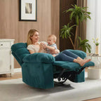 Manual recliner, ergonomic breathable fabric recliner with side pockets, single sofa, suitable for living room bedroom