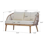 Christopher Knight Home Brixton – Ensemble de sièges de patio 2 pièces en bois d'acacia avec baignoire incurvée et table basse à lattes