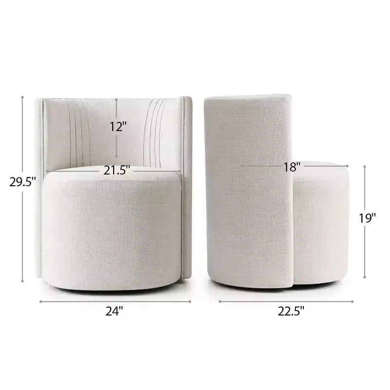 Lot de 4 chaises de salle à manger modernes pivotantes, chaises sans accoudoirs rembourrées en tissu texturé avec dossier incurvé pour salle à manger ou cuisine - Panipeachy
