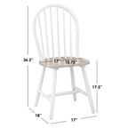 Buylateral Set of 2 Farmhouse Solid Wood Spindle Windsor Dining Chairs