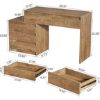 Lantine Computer Desk with 5 Drawers, Wood Executive Desk with File Cabinet and Printer Stand for Home Office, Small Spaces