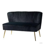 Causeuse en velours Nicolas | Canapé 2 places contemporain pour salon et chambre à coucher avec dossier capitonné | Karat Home