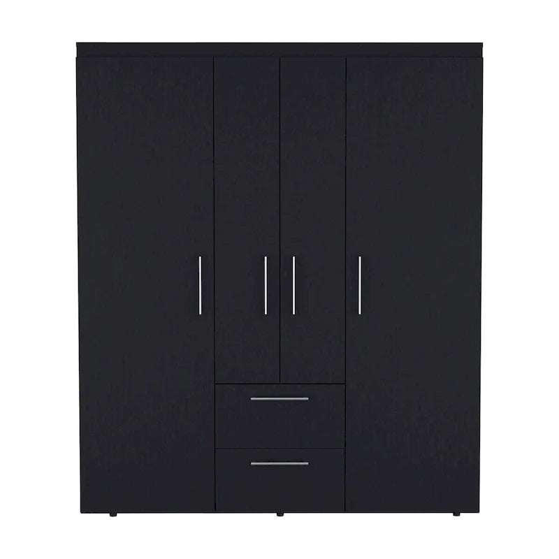 Bariloche Armoire with Hanging Rods, Shelves, 2 Drawers