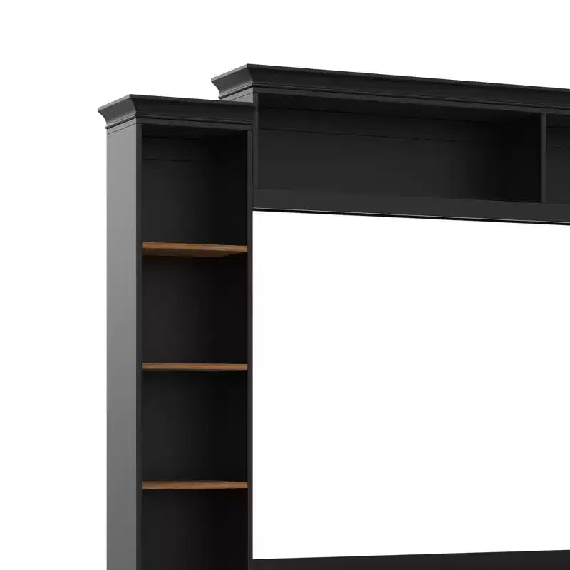ModernLuxe 4-in-1 Farmhouse Entertainment Center Wall Unit, Fits TVs Up to 70, TV Stand Media Console w/ Adjustable Shelves & Drawers