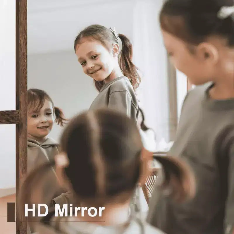 Full-Length Wall Mirror, Solid Wood Grid Arch Design, Openable, No Stand