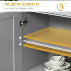 Modern Kitchen Pantry Freestanding Cabinet Cupboard with Doors and Drawer, Adjustable Shelving