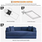 Modern 79 Corduroy Futon Sofa Bed for Small Spaces, 5-in-1 Convertible Sleeper Couch with Removable Armrests & Pillows