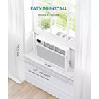 10,000 BTU Window Air Conditioner Cools up to 450 Sq.ft, Remote Control, 6 in 1 Energy Saving Air Conditioner Window Unit, Easy to Install