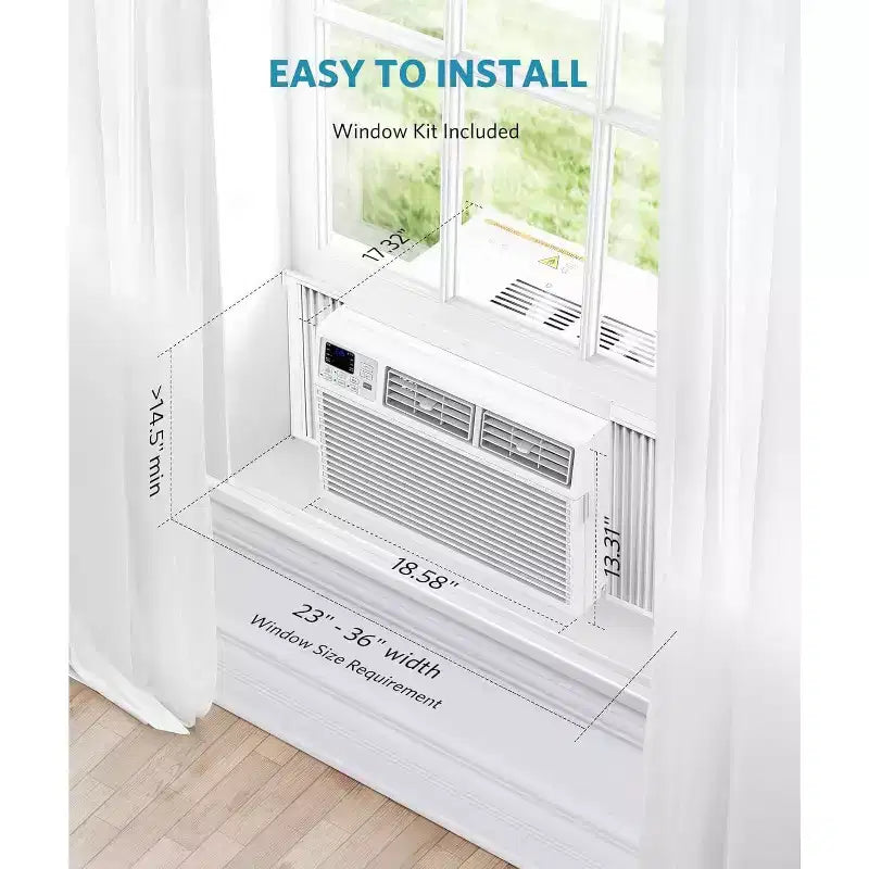 10,000 BTU Window Air Conditioner Cools up to 450 Sq.ft, Remote Control, 6 in 1 Energy Saving Air Conditioner Window Unit, Easy to Install