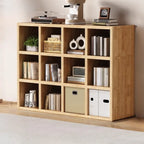 Modern Horizontal Wood 8-Cube Natural Finish Bookcase