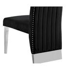 Best Quality Furniture Dining Chair includes Pleated Back, Nailhead-Trimmed, Chrome-Legged Chair (Set of 2)