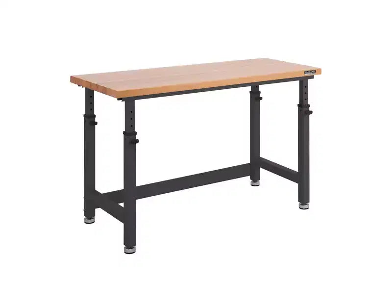 Heavy Duty 60 Adjustable Height Workbench Table with Wood Top