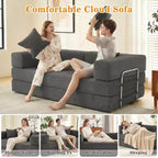 Dyonery 78Folding Sofa Bed Convertable Corduroy Couch King Size Floor Sleeper 4-in-1 DIY Combination Modular Sofa Fold Out Comfy sofa.