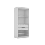 Set of 2 Mulberry 2.0 Wardrobe Closet White - Manhattan Comfort: Bedroom Storage, Hanging Rods, Modern Design
