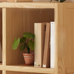Modern Horizontal Wood 8-Cube Natural Finish Bookcase