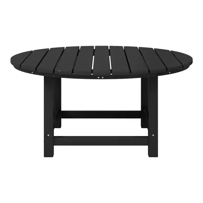 WestinTrends Dylan 5-Piece Outdoor Patio HDPE Adirondack Chair With Round Coffee Table Conversation Set