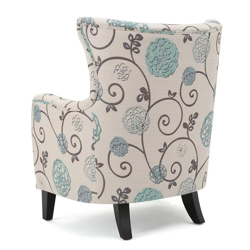 Modern Retro 30.25 High Back Upholstered Arm Chair with Wood Legs for Living Room