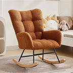 Fauteuil à bascule pour la nurserie, fauteuil à bascule de salon pour l'allaitement, fauteuils rembourrés confortables avec dossier haut, fauteuil