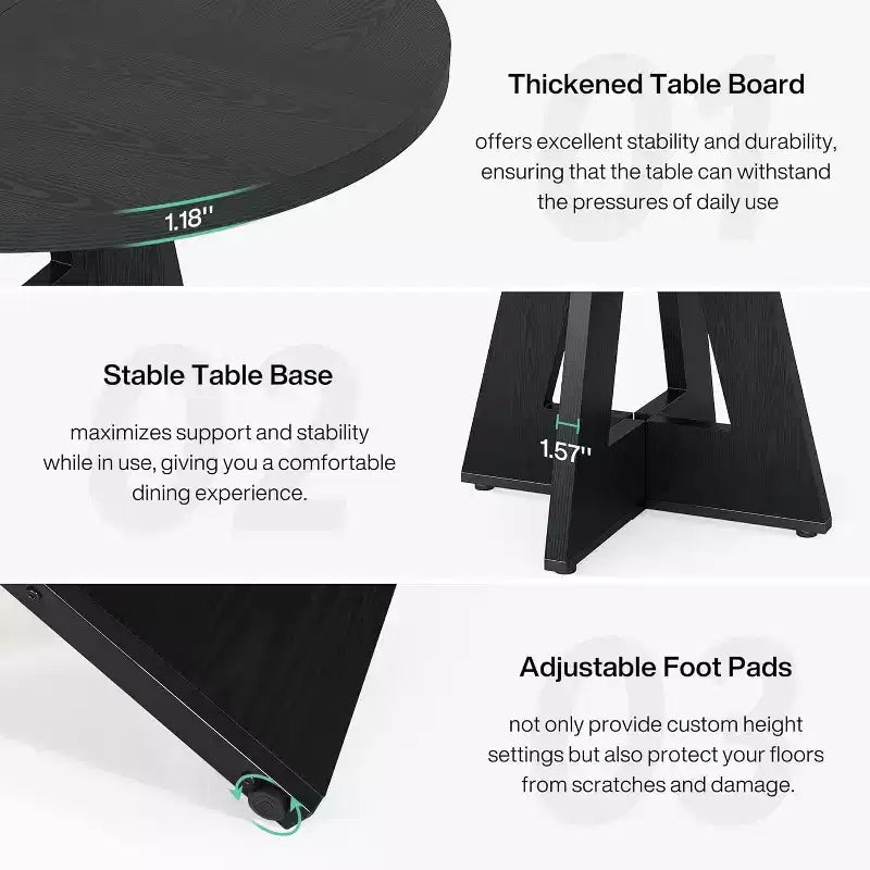 47 Inch Round Dining Table for 4 people