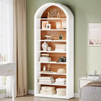 Lantine 78.74 Bookshelf, Wooden Arched Bookcase Display Shelving Unit
