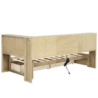 White / Wood Twin Size Daybed with Storage Drawers, Cabinets & USB Ports 窶・1 Person