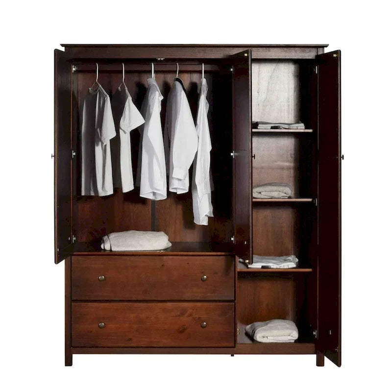 Grain Wood Furniture Shaker Wood 3-door Armoire - 60x72x22