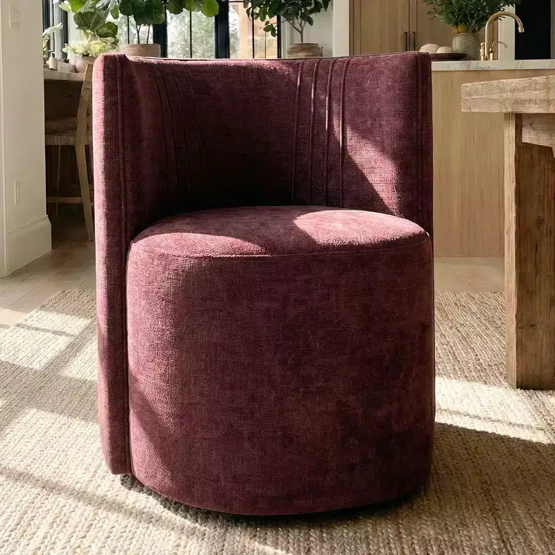 Lot de 4 chaises de salle à manger modernes pivotantes, chaises sans accoudoirs rembourrées en tissu texturé avec dossier incurvé pour salle à manger ou cuisine - Panipeachy