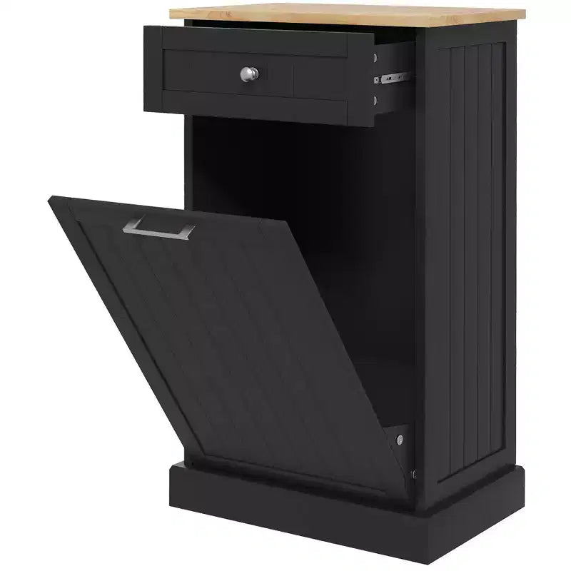 Meuble Poubelle Homcom avec Tiroir Meuble de Tri Sélectif Débout Support de Poubelle Cuisine