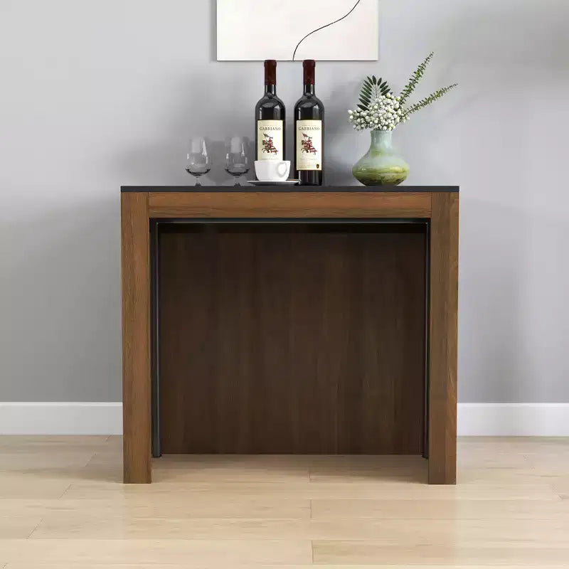 CLIHOME Modern Multifunctional Extendable Dining Table with Outlet, Space Saving Expanding Table with Storage