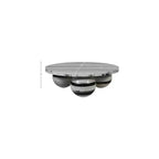 Round Marble Coffee Table with Sphere Legs, Multicolor, Seats 4–6