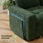Dyonery 7-seater reclining sofa, modular sofa, side table with hidden storage, rechargeable