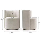 Lot de 4 chaises de salle à manger modernes pivotantes, chaises sans accoudoirs rembourrées en tissu texturé avec dossier incurvé pour salle à manger ou cuisine - Panipeachy