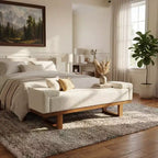 Christopher Knight Home Paulina Modern Rubberwood Boucle Upholstered Bench
