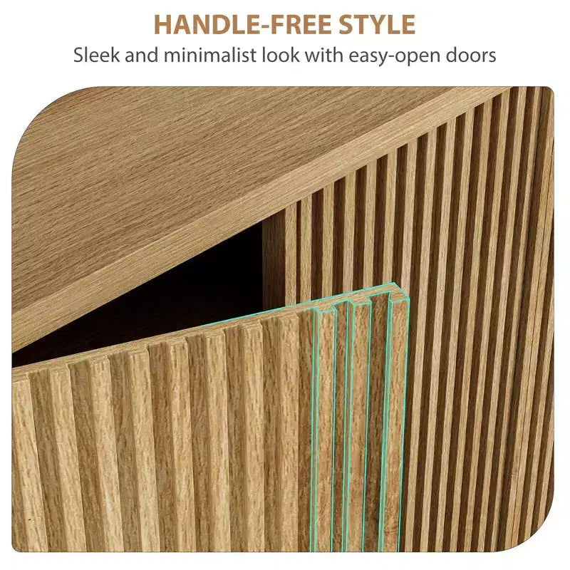 Shoe Cabinet with Fluted Door, Adjustable Shelves for Entryway Living Room