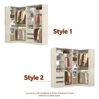 Besiost Set of 2 Corner Closet System with Tower Shelves, Freestanding Closet Organizer with Drawers
