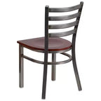 Emma and Oliver 2 Pack Clear Coated Ladder Back Metal Restaurant Chair