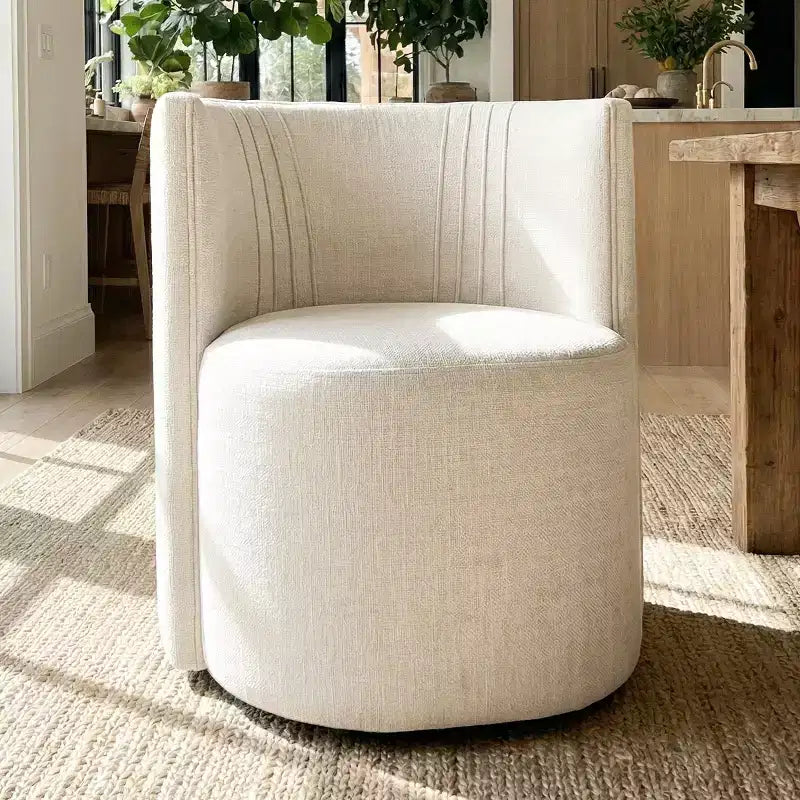 Lot de 4 chaises de salle à manger modernes pivotantes, chaises sans accoudoirs rembourrées en tissu texturé avec dossier incurvé pour salle à manger ou cuisine - Panipeachy