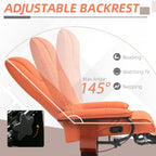 HomCom Faux Leather Adjustable Manual Swivel Base Recliner Chair with Comfortable and Relaxing Footrest